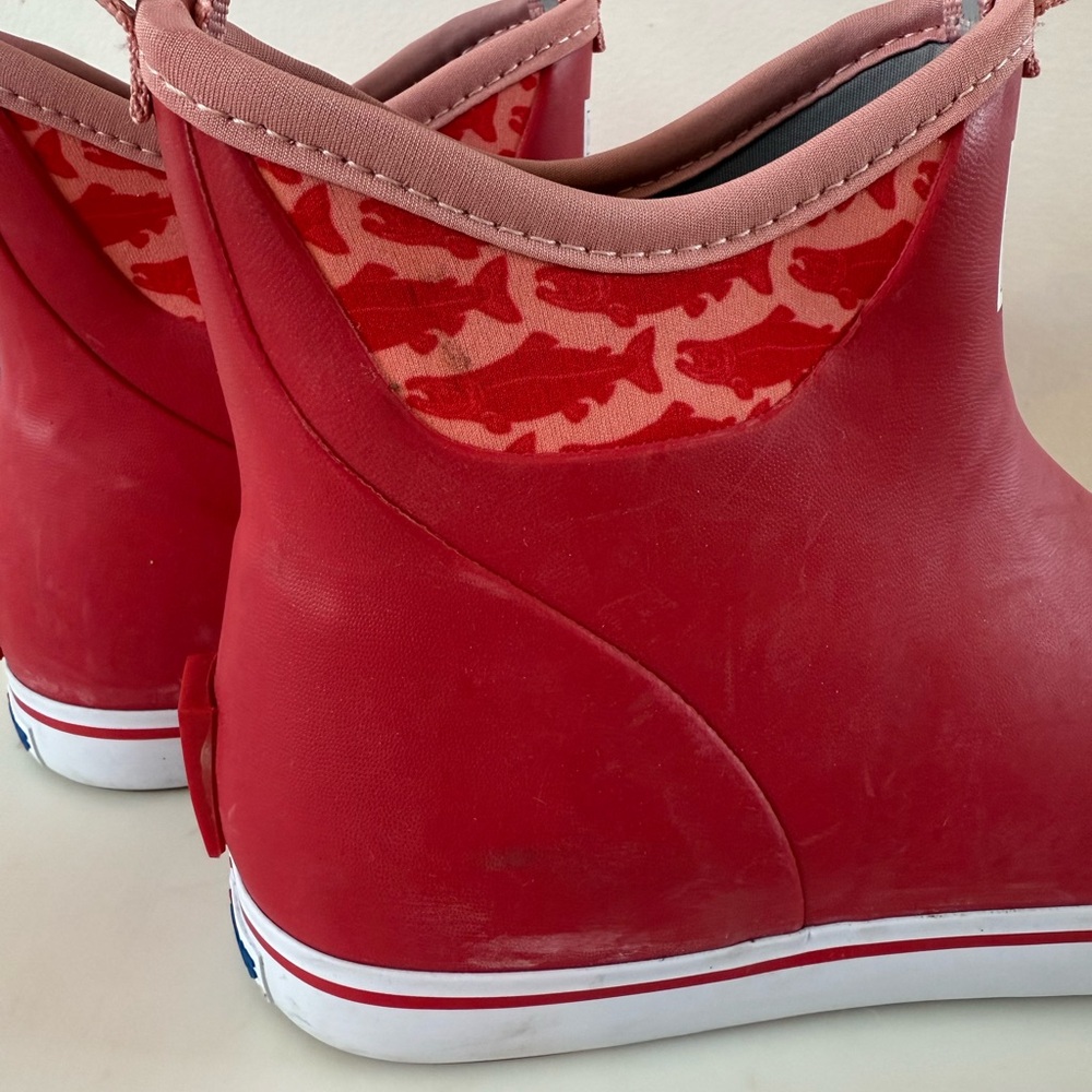 Xtratuf Salmon Sisters Ankle Deck Boots Red Salmon Waterproof Women’s Size 10 - Picture 5 of 9